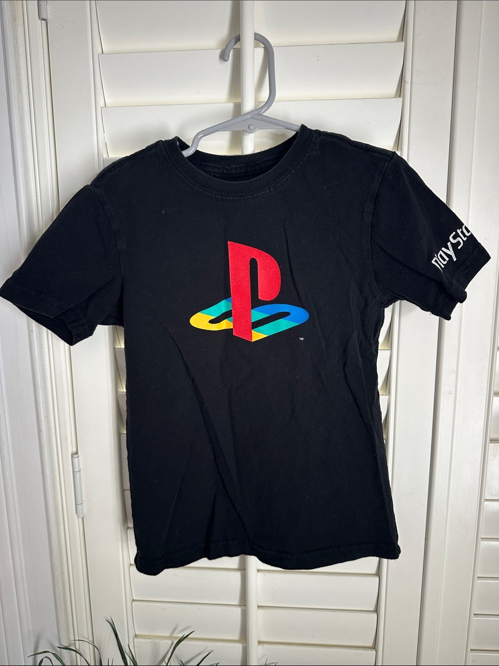Sony Black Tee with Multicolor PlayStation Logo